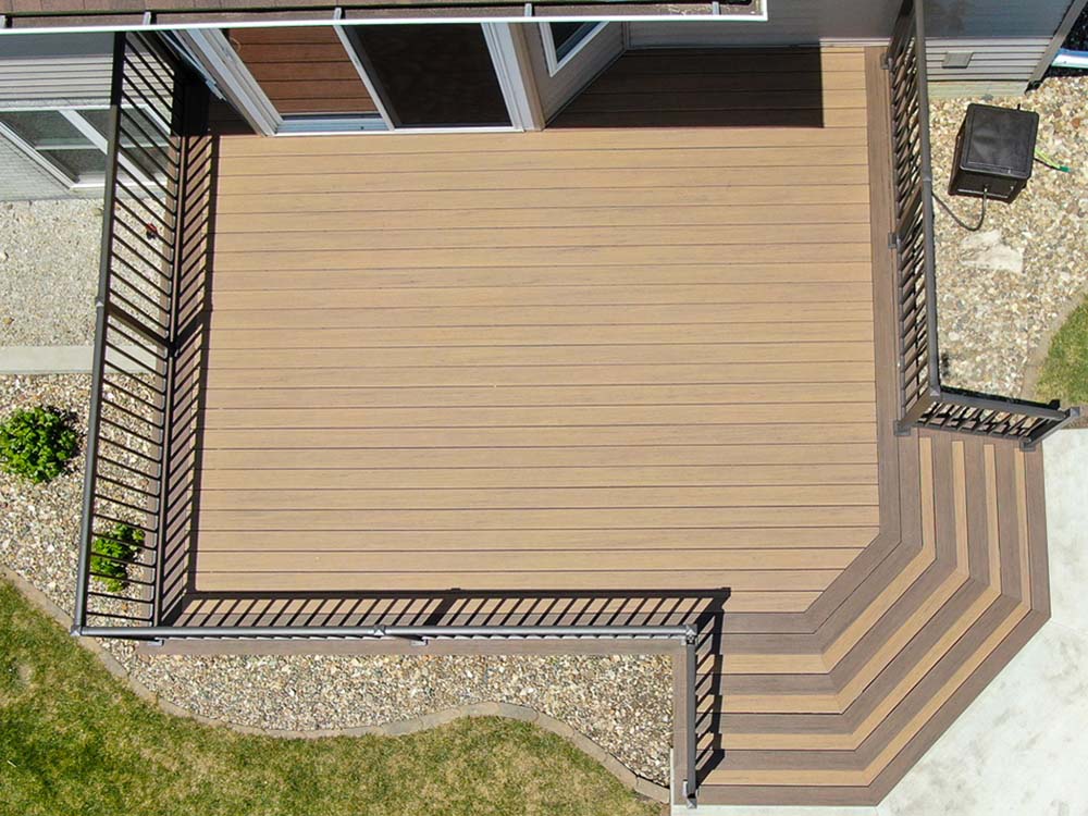 Photo of a residential deck from a Cedar Valley Iowa Custom Decks